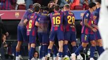 �spanya'da �ampiyon Barcelona! Real Madrid'i yenip kutlad�lar...