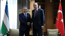 Ba�kan Erdo�an, Mirziyoyev ile g�r��t�