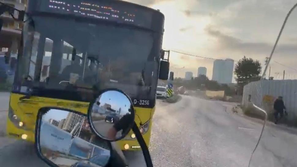 Kartal'da İETT dehşeti! Kırmızıda geçti, motosikletliyi ezmekten son anda kurtuldu