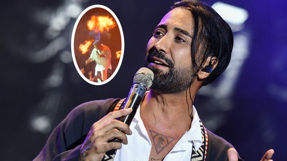 Tan Taşçı sahnede alevler arasında kaldı! Yüzü yandı