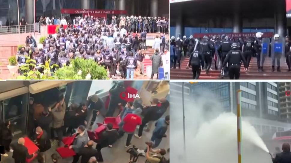 Tahliye i�in harekete ge�ildi: Polis ekipleri CHP binas�na girdi