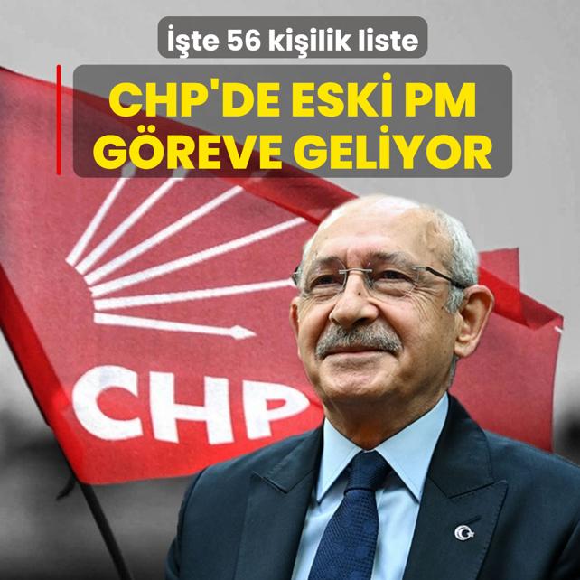 CHP'de eski PM g�reve geliyor: ��te 56 ki�ilik liste