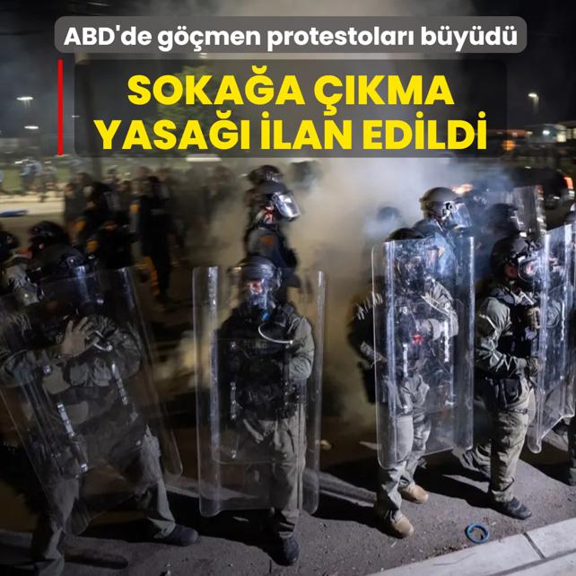 ABD'de g��men protestolar� b�y�d�: Soka�a ��kma yasa�� ilan edildi