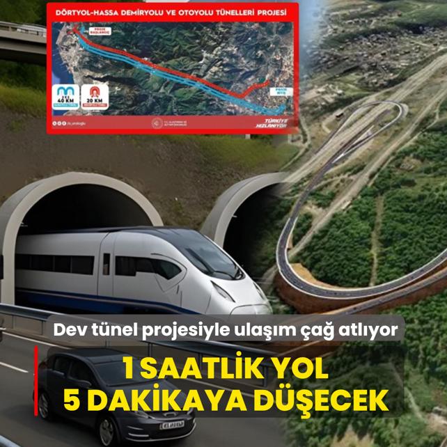 Dev t�nel projesiyle ula��m �a� atl�yor! 1 saatlik yol 5 dakikaya d��ecek