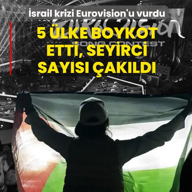 5 �lke boykot etti, seyirci say�s� �ak�ld�! �srail krizi Eurovision'u vurdu