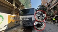 Ortal�k sava� alan�na d�nd�! Freni patlayan kamyon 10 arac� bi�ti