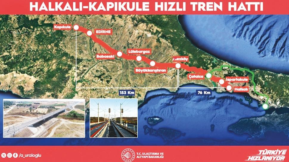 229 km'lik hat 2.5 saat kısalacak! Halkalı-Kapıkule arası 1.5 saate düşecek