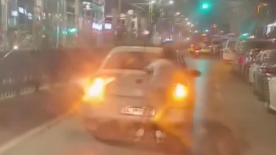 Sultangazi'de patenli gencin tehlikeli yolculuğu kamerada