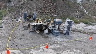 K�r�kkale'de i� makinesi 20 metrelik u�urumdan yuvarland�