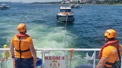 Florya a��klar�nda su alan tekne kurtar�ld�