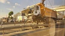 Bursa'da hafriyat kamyonu ref�je girdi
