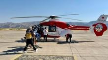 ��rnak'ta ambulans helikopter, riskli gebeli�i bulunan kad�n i�in havaland�