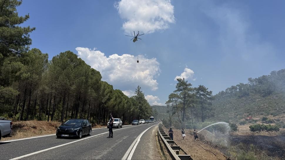 Marmaris'te ormanlık ve ekili tarım arazisinde çıkan yangın söndürüldü