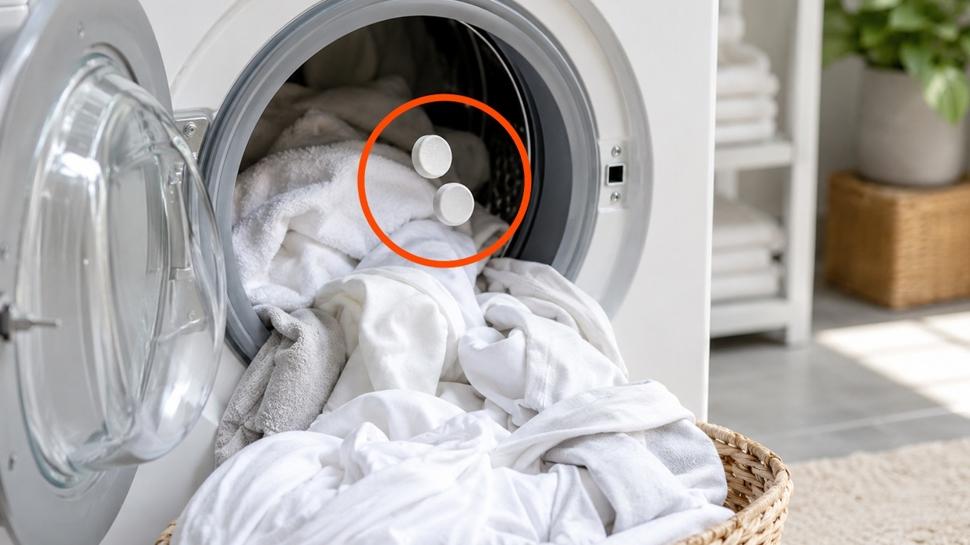 Çamaşır makinesine 2 adet fırlatın: Gri renge dönen beyazları ilk günkü gibi yapıyor