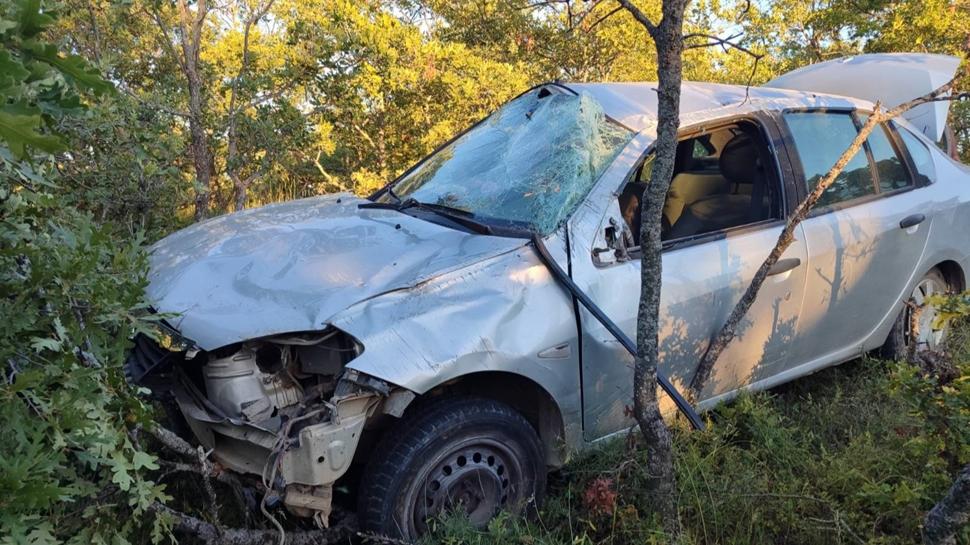 Ağaçlara çarpan otomobilden acı haber: Eşi hayatını kaybetti