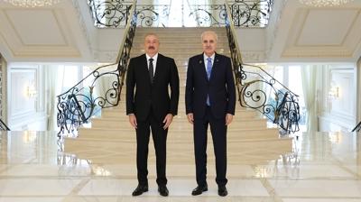 TBMM Başkanı Kurtulmuş, Aliyev tarafından kabul edildi