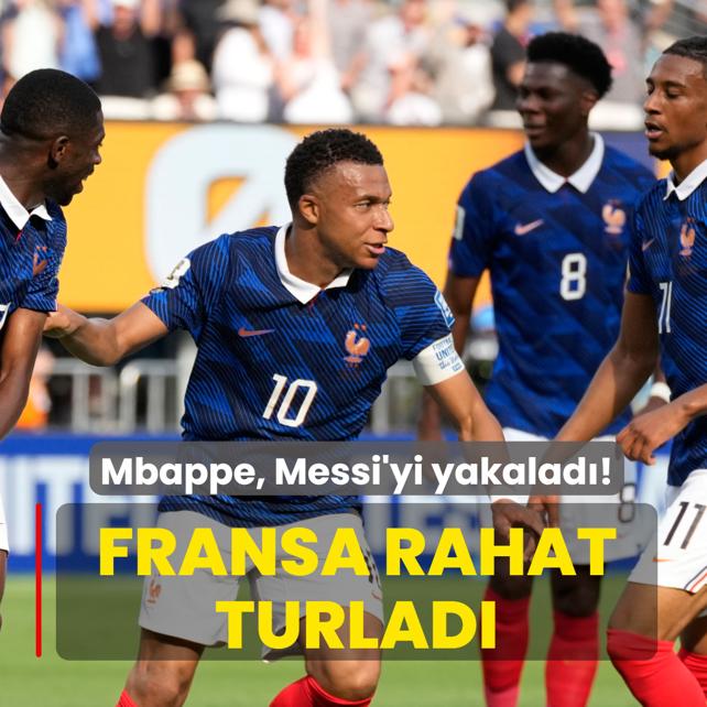 Kylian Mbappe, Messi'yi yakalad�! Fransa rahat turlad�