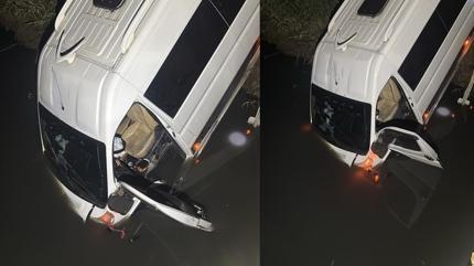 Yolcu minib�s� dereye u�tu! Ayd�n'da korkutan kaza