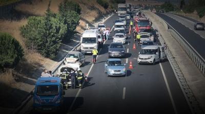 Tekirda�'da zincirleme kaza... 7 ara� birbirine girdi