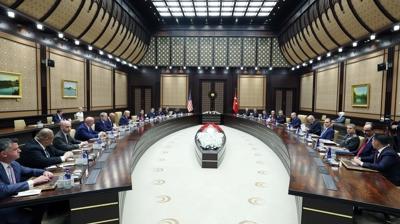 Ba�kan Erdo�an, ABD Ba�kan� Trump ile heyetler aras� g�r��meye ba�kanl�k etti