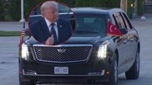 Trump'tan Mehter'e selam! Arac�ndaki T�rk bayra�� dikkat �ekti
