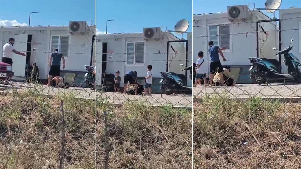 Görüntüler kan dondurdu! Çocuklarının gözü önünde öldüresiye dövdü