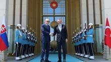 Ba�kan Erdo�an diplomasi trafi�ine devam ediyor! Pellegrini bir araya geldi