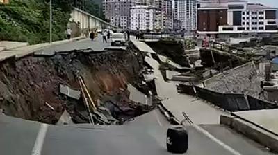 Rize'de yol ��kt�: 2 bina tedbir ama�l� tahliye edildi