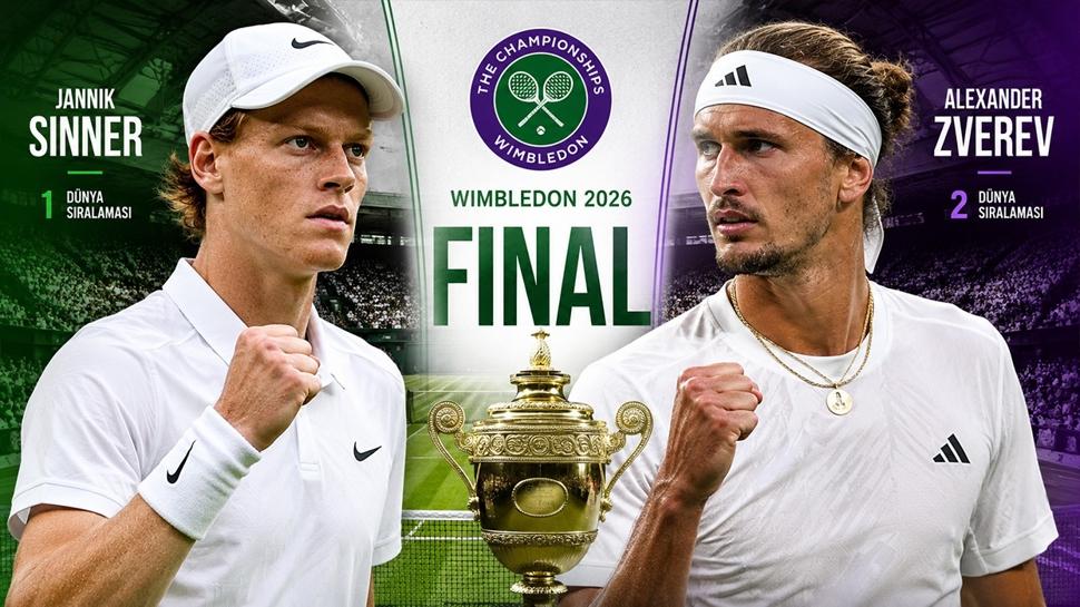 Jannik Sinner-Alexander Zverev ma�� ne zaman, saat ka�ta ve hangi kanalda? 2026 Wimbledon Finali�