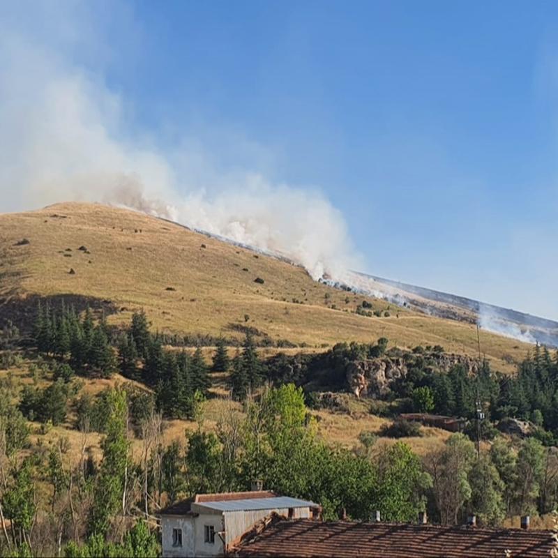Vatanda�lar trakt�rleriyle destek verdi: Afyonkarahisar'da ��kan yang�n s�nd�r�ld�