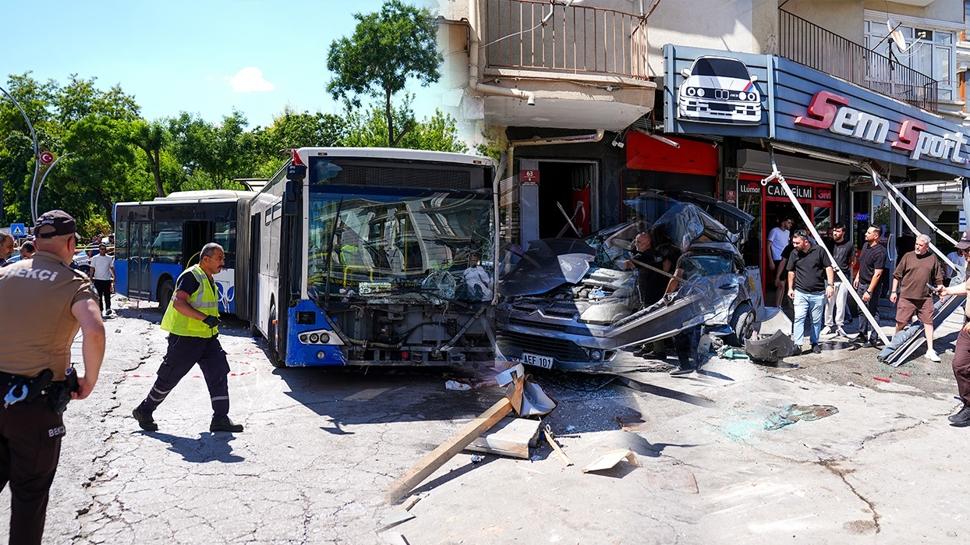 Ankara'da EGO dehşeti! Otobüs iş yerine daldı: Yaralılar var