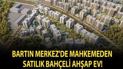 Bart�n Merkez'de mahkemeden sat�l�k bah�eli ah�ap ev!