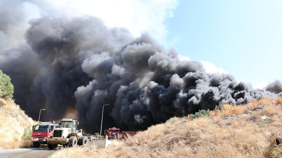 Amasya'daki çöp döküm sahasında korkutan yangın: Ekipler seferber oldu