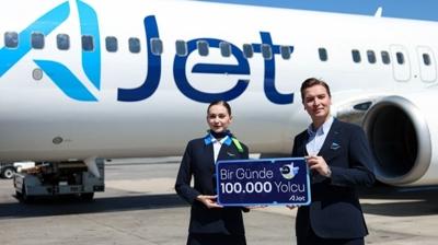 AJet rekorunu kırdı: Bir günde 100 bini aşkın yolcu taşıdı
