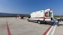 14 ya��ndaki �ocuk i�in zamanla yar��! Ambulans helikopter Tokat'tan Ankara'ya havaland�