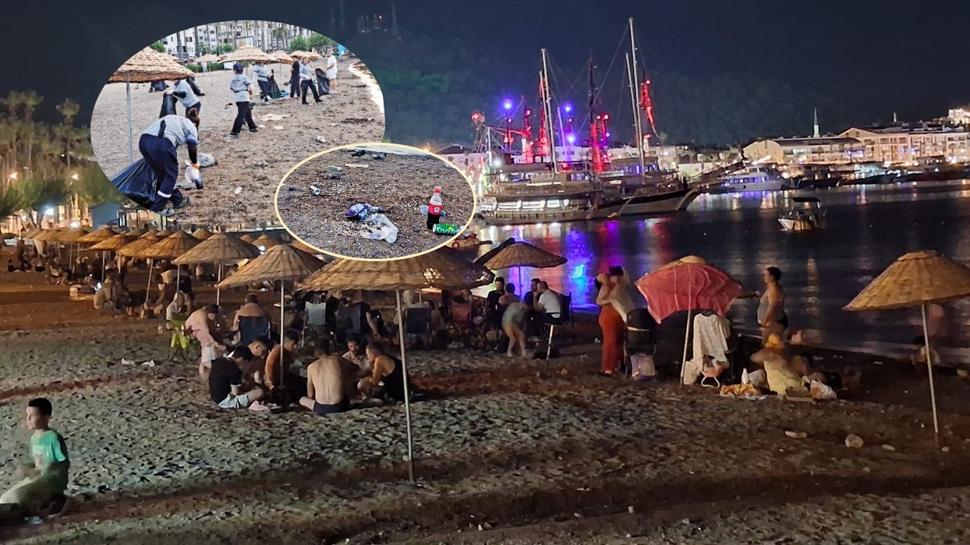 Her sabah temizleniyor ama yine kirletiyorlar! Plajda akşamdan kalma rezillik