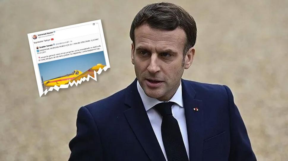 Macron'dan Türkiye'ye Türkçe uçak teşekkürü
