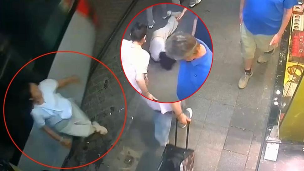 İstanbul'da tramvay kadına çarptı! Kaza kamerada: Bölge esnafı isyan etti
