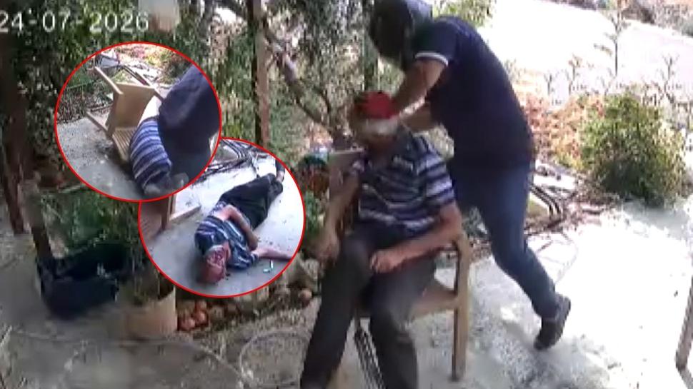 Vahşet anları kamerada! Yaşlı adamın boynunu kırmaya çalıştı