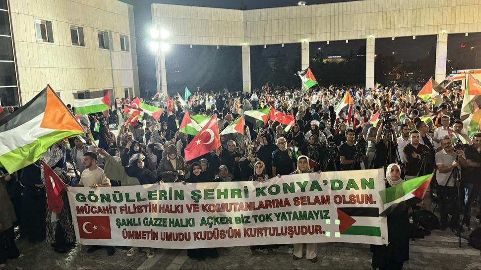 Srebrenitsa'dan başlayan yolculuk Konya'ya ulaştı... Yüzlerce aktivist Gazze için bir araya geldi