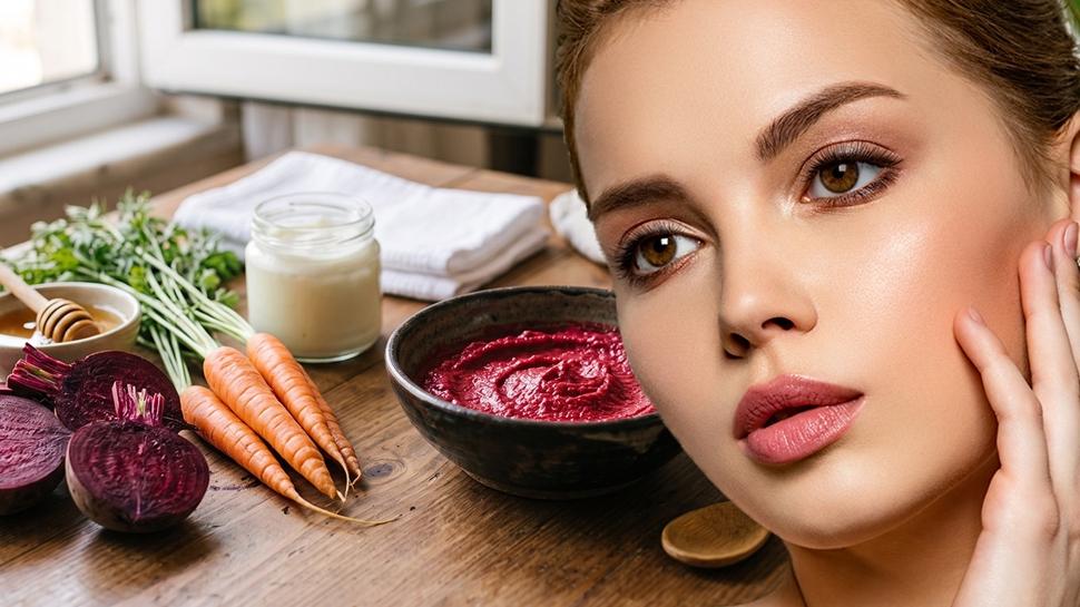 Cilt lekelerini silip atan ve ışıltı veren havuç-pancar maskesi: A vitamini ve C vitamini deposu