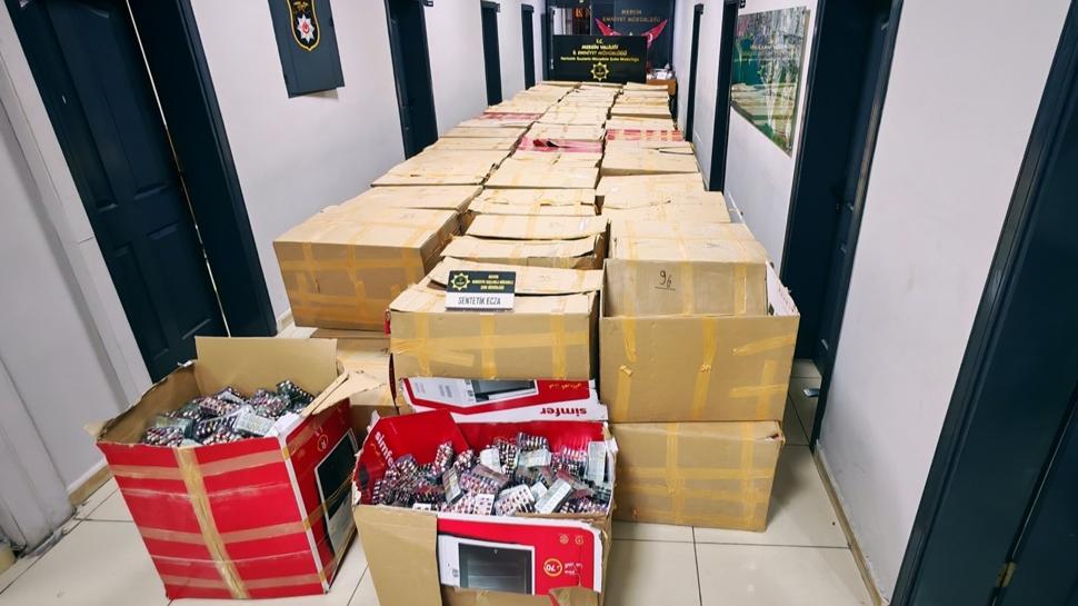 Mersin'de asansör firmasına operasyonu: Yüz binlerce sentetik hap ele geçirildi