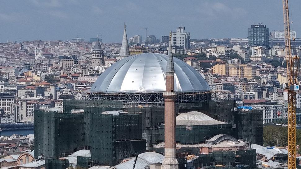 Ayasofya'daki tarihi restorasyonda yeni aşama! Doğu yarım kubbe güçlendirilecek