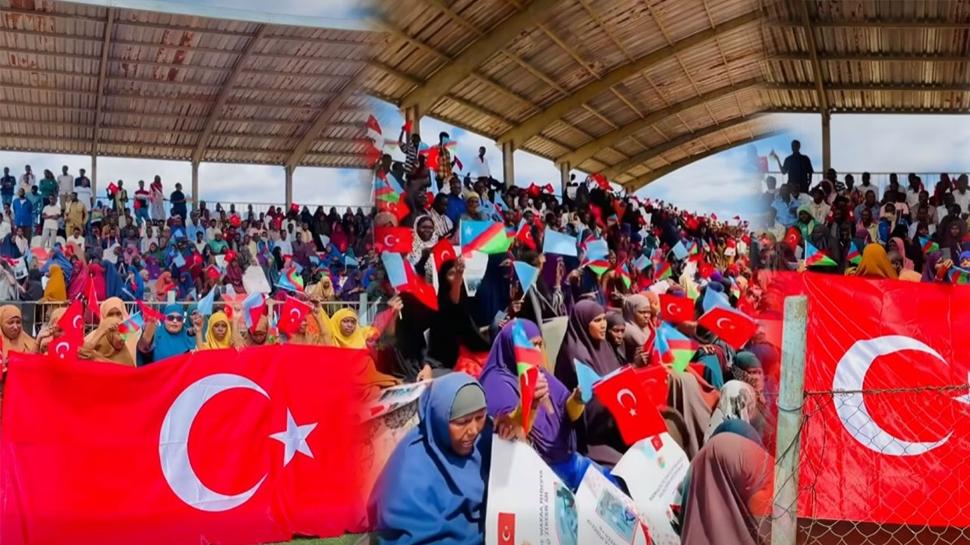 Türkiye'ye teşekkür için meydanlara indiler! Kardeş ülkeden sevgi seli