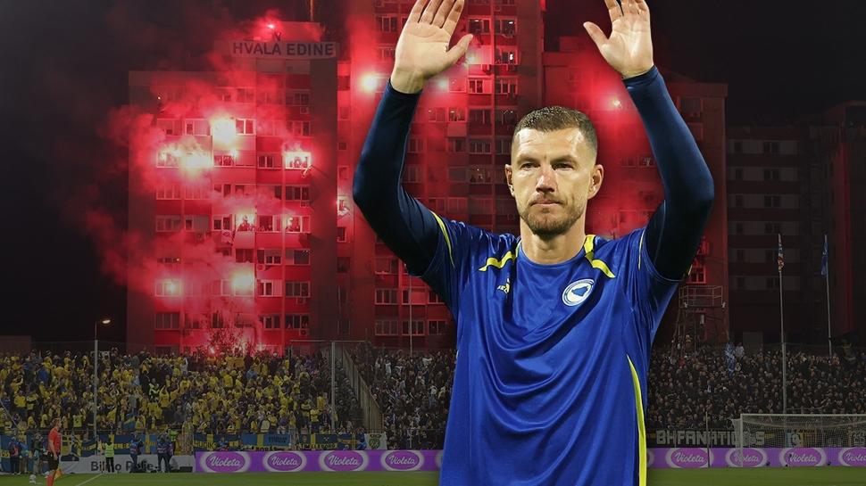 Böyle veda ettiler! Edin Dzeko'dan Bosna formasıyla son maç