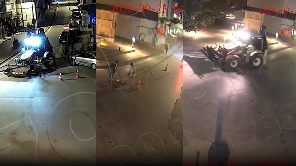 Film gibi hırsızlık! Yolu kapatıp 1 milyonluk kablo çaldılar