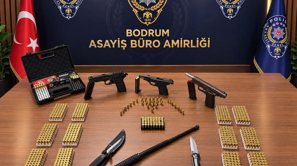 Bodrum'da silah sesleri polisi harekete geçirdi: 700'e yakın fişek ele geçirildi