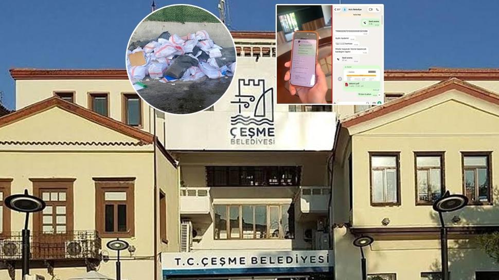 Çeşme'de rüşvet pazarlığı görüntülendi: Evrakları yakarken suçüstü yakalandı