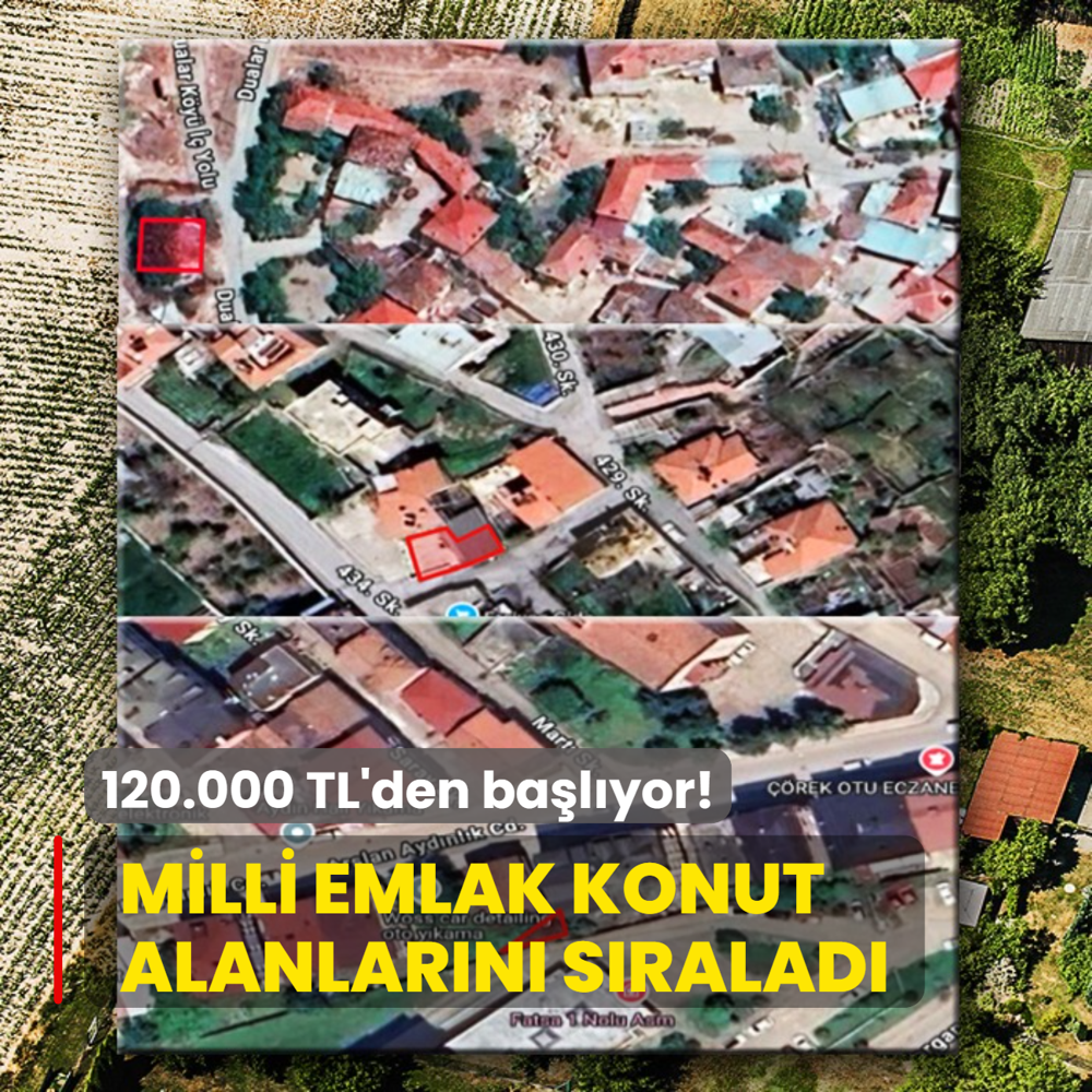 Milli Emlak konut alanlarn sralad: 120.000 TL'den balyor! Kap kap gidiyor...