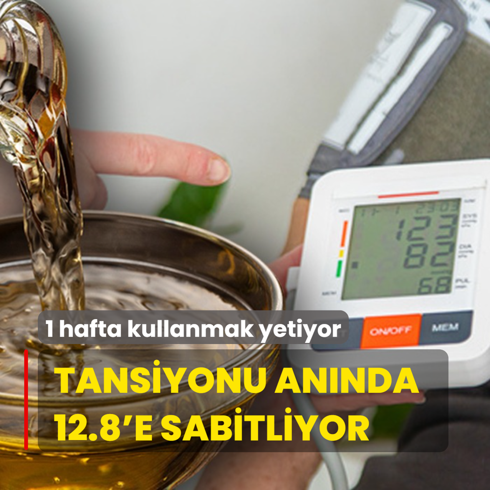 1 hafta kullanmak yetiyor! Tansiyonu annda 12.8'e, nabz dakikada 60-80 arasna sabitliyor